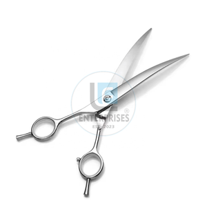 Ciseaux de toilettage pour animaux de compagnie OEM de luxe, 7 pouces, en acier inoxydable courbé, poignées haute confort, utilisation sûre, précise et facile pour chiens et chats - Product Image 3