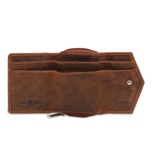 Portefeuille long élégant en cuir véritable avec fermeture à bouton et doublure en coton doux, sensation premium pour homme à prix avantageux - Product Image 5