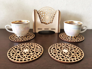 Posavasos de madera personalizado-Decoración elegante para el hogar con bandeja grabada en caja de regalo para ocasiones especiales VIET FARGIMEX - Product Image 2