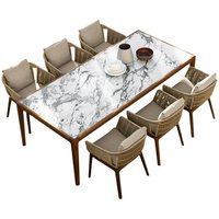 Ensemble de mobilier de jardin moderne en aluminium tressé pour hôtel, restaurant et terrasse - Mobilier commercial extérieur