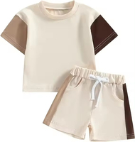 Ensemble de vêtements pour enfants d'été en 2 pièces, à capuche, antibactérien, léger, en polyester/coton, 1 à 5 ans, pyjama unisexe pour tout-petits