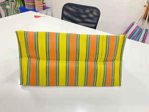 Bolsas de compras a rayas de PP tejidas reutilizables ecológicas, telar manual de plástico de polipropileno de nailon reciclado sostenible hecho en India a granel - Product Image 4