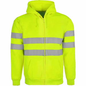 Veste de sécurité matelassée à col montant en toile imperméable réfléchissante haute visibilité pour hommes, vêtements de travail, construction - Product Image 4