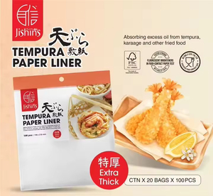 Jishins แผ่นรองกระดาษเทมปุระและบรรจุภัณฑ์อาหารทอด100ชิ้นปลอดภัยสำหรับใช้ในครัว - Product Image 6