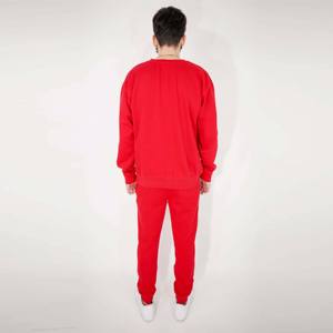 Chándal de cuello redondo de mezcla pesada para hombre: conjunto de dos piezas cálido y cómodo para ropa informal, descanso y actividades al aire libre - Product Image 2