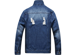 Veste en jean de qualité export pour l'hiver, durable, décontractée, longueur mi-longue, effet usé, style streetwear, pour tenue formelle et streetwear, respirante - Product Image 4