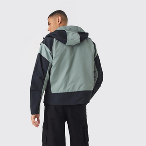 Chándal deportivo impermeable negro para hombre OEM con capucha, conjunto cortavientos ligero para entrenamiento, gimnasio, boxeo, traje para correr para hombre - Product Image 5