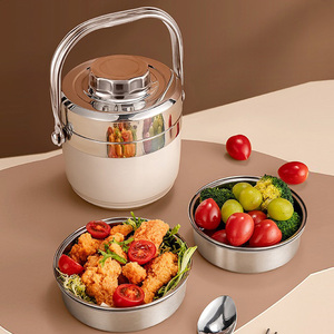304 in acciaio inox per la casa di stoccaggio della cucina o scuola contenitore di riso 1.5L isolato contenitore per alimenti secchio - Product Image 3