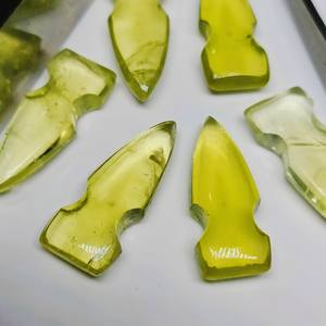 Perles en quartz citron naturel en forme de balle, sculptées à la main, 26x10mm, pierre précieuse en quartz citron sculptée pour la fabrication de bijoux - Product Image 2