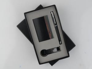 Promotional Luxury <b>Gift</b> Set Combo 3-in-1 Business Card Holder Pen & Key Holder with Personalization and Embossing Printing - Product Image 5