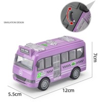 Mini bus de ville violet en jouet de meubles en ABS pour la décoration de maison de poupée créant un monde miniature