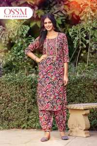 Comfortable Plus Size Rayon Slub Co Ord Set Solid Color Simple Versatile Western Wear Kurta/<b>Kurti</b> Knee-Length for Everyday - Product Image 5
