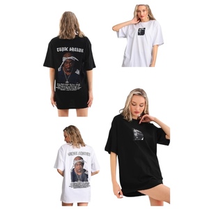 Camiseta Oversize Transpirable Bordada Estilo Urbano con Logo y Estampado de Diamantes, Tejida en Algodón Pesado, Tallas Grandes, ODM OEM - Product Image 1