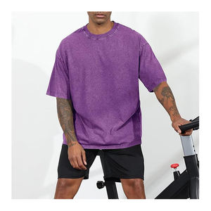 เสื้อผู้ชายสะพายไหล่ขนาดใหญ่พิเศษของผู้ชายเสื้อโอเวอร์ไซส์ซักได้เสื้อทีเชิ้ตทรงหลวมน้ำหนักมาก300 GSM - Product Image 3