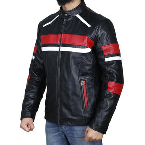 Chaqueta de cuero para hombre con cremallera de estilo de moda de calle principal para chaqueta de cuero impermeable para hombre con logotipo personalizado - Product Image 3