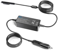 Chargeur de voiture pour ordinateur portable 102W 15V 6.66A Alimentation pour Surface Book Surface Book Adaptateur de voyage DC