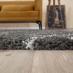 Moroccan Dark Grey Shaggy <b>Rug</b> 840-Plush Faux <b>Rabbit</b> <b>Fur</b> Machine Made Hallway Runner for Living Room - Product Image 4