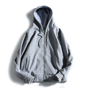 Vêtements Vêtements Respirant Hommes Zipper Hoodies Couleur Unie 100% Coton Blanc Mode Bonne Qualité Heavyweight Zipper Hoodies - Product Image 6