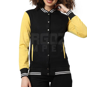 แจ็คเก็ตเลตเตอร์แมนผู้หญิง MOQ ต่ำ - ผ้าฝ้ายถัก ระบายอากาศได้ดี แฟชั่นสำหรับกิจกรรมกลางแจ้ง พร้อมโลโก้แบบกำหนดเอง - Product Image 1