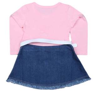 ชุดเดรสแขนยาวสำหรับเด็กผู้หญิง - สีชมพูอ่อน - Product Image 4