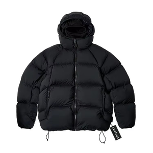 Veste à bulles en nylon personnalisée TopWholesale matelassée hiver hommes vestes bouffantes à capuche amovibles brillantes - Product Image 4