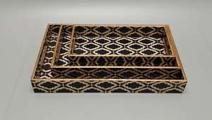 Décoration Tendance Meena Imprimé Carré Plateau En Bois Élégant Décoratif Hôtel Café Bar Boissons Plateau De Service Bonne Qualité - Product Image 5
