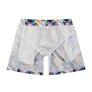 Pantalones Cortos de Playa de Verano para Hombre, de Cintura Media, Casuales, de Algodón Liso, con Cordón, Antiarrugas, de Malla, Ecológicos, Servicio OEM para Stone - Product Image 4