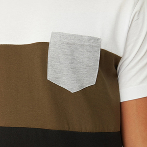 Camiseta de verano de algodón personalizada para hombre, último diseño, bolsillo frontal, personaje de contraste múltiple, estilo informal a la moda, logotipo personalizado - Product Image 4