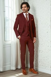 Traje de alta calidad Trajes de hombre 3 piezas Traje DE BODA informal de negocios Traje elegante ajustado para hombres - Product Image 5