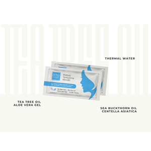 Lingettes démaquillantes TTO Clinic 24 pièces, formule à l'huile d'arbre à thé, à l'aloe vera et à la centella, soulagement de la blépharite et contrôle du demodex - Product Image 1