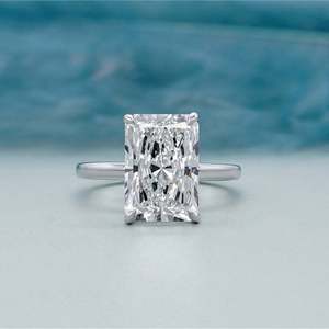Anillo de Compromiso Solitario con Diamante Cultivado en Laboratorio, Corte Radiante, Certificado por IGI, con Halo Oculto, Nueva Categoría de Productos: Anillos de Diamantes - Product Image 1