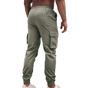 กางเกงคาร์โก้ผ้าฝ้ายทรงตรงน้ำหนักเบาสำหรับผู้ชายรุ่นใหม่ล่าสุด กางเกงจ็อกเกอร์ลำลองแบบมีแพทช์เวิร์ค กางเกงวอร์มทรงสลิมฟิตสำหรับผู้ชาย - Product Image 5