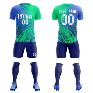 Uniformes de fútbol con impresión por sublimación completa OEM para hombre, diseño personalizado con logotipo y nombre para camisetas de fútbol de entrenamiento Francia - Product Image 5