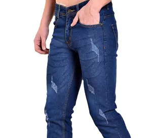 2023 printemps et été jeans minces hommes chaud jambe mince pantalon baggy bas empilé vintage brodé jean respirant en gros