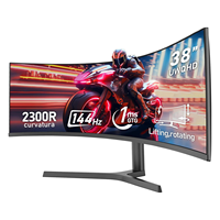 Monitor de Juegos Curvo Ultraancho de 38 Pulgadas, Sin Marco, 21:9, 144 Hz, 1 ms, Pantalla LED/LCD para PC con Soporte Elevador Ajustable