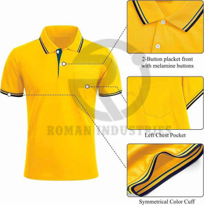 Nuevos polos Yalow para hombre Polo de manga corta con bolsillos Camisa de tenis que absorbe la humedad Camisetas Polo de verano Precio bajo - Product Image 3
