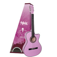 4/4 Purple Cutaway Classical Guitar Full Set with Adjustable Truss Rod, Guitar Stand, Bag & Capo | Midex CG-395PU