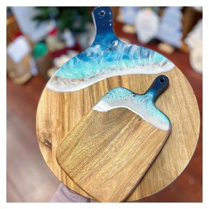 Tabla de cortar de madera y resina de forma redonda para frutas, verduras, queso y pan, utensilios de cocina, tabla de cortar al por mayor. - Product Image 1