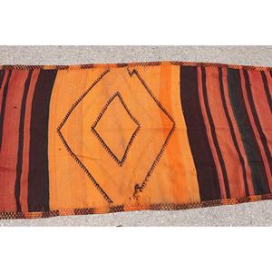 พรมคิลิมตุรกีแบบยาว ขนาด 3.1x11.3 ฟุต (93x345 ซม.) สีน้ำตาลวินเทจ สไตล์เปอร์เซีย - Product Image 5