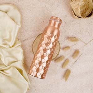 Bouteille d'eau en cuivre écologique de grande capacité de luxe, pour la maison, le bureau, les studios de yoga, bouteille de bien-être portable réutilisable, personnalisable - Product Image 1