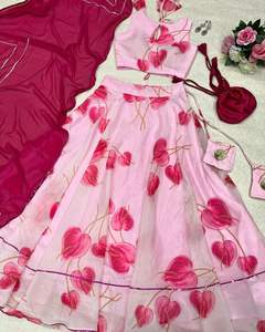 เสื้อผ้าปากีสถานแบบดั้งเดิมที่สวยงามผ้าไหมออร์แกนซ่า lehenga ผ้าไหม dupatta สำหรับงานแต่งงานเพื่อนเจ้าสาวที่ดีที่สุดสำหรับแฟนซี - Product Image 3