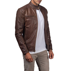 Blouson bombardier en cuir pour hommes d'hiver nouvelle arrivée High Street Fashionable Long Zipper Biker Design Logo personnalisé Fabricant - Product Image 5