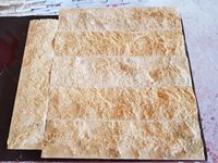 Carreaux de pierre calcaire naturelle dorée à face fendue, fabrication turque, modernes, 15x10x20cm, pour construction murale extérieure, découpe sur mesure facile, 2025