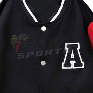 Custom Oem Logo Chenille Patch Varsity Jacket Hombres Otoño Street Style Bordado Parche Botón Unisex Chaqueta de algodón - Product Image 5