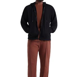 Sudadera con Capucha y Cremallera para Hombre, Diseño Retro, Estampado Sólido, con Bolsillos, Bordado 3D Personalizado, Venta al por Mayor, 100% Algodón - Product Image 5