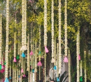 พวงดอกไม้มะลิแบบสายพวงมาลัยตกแต่งงานแต่งงานดอกไม้มุสลิมตกแต่งงานแต่งงานตกแต่งงานอีเวนต์ไอเดียเวทีดอกไม้ฉากหลัง - Product Image 1