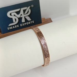 กำไลข้อมือทองแดงแท้ทำมือ งานฝีมือโลหะแบบดั้งเดิม สไตล์ชาติพันธุ์  งานศิลปะสลักลายเรียบง่าย น้ำหนักเบา แบบเปิด สวมใส่ได้ทุกวัน - Product Image 2