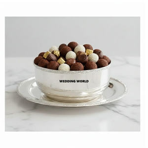 Wedding Decorative Metal <b>Chocolate</b> Bowl With Plate Hot Selling Decorative Latest new Collection <b>Chocolate</b> Bowl For <b>Ramadan</b> - Product Image 4