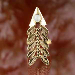 แหวนพลอยมูนสโตนสำหรับสตรีแหวนเงินสเตอร์ลิงทำด้วยมือ925จากผู้ผลิตราคาขายส่ง - Product Image 1