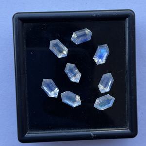 Piedra lunar arcoíris Natural de 8mm, 10mm, 12mm, forma hexagonal alargada, piedras preciosas sueltas de corte personalizado únicas, venta al por mayor, piedras de corte elegante - Product Image 3